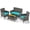 Mix Gray, Turquoise, variant on Gymax Set Of 4 Patio Furniture Set w/Washable Cushions & Tempered Glass Coffee Table Turquoise