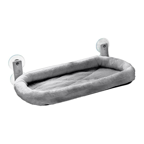 Hamaca plegable para ventana para gatos de interior, ideal para tomar el sol. Gris 30x60cm