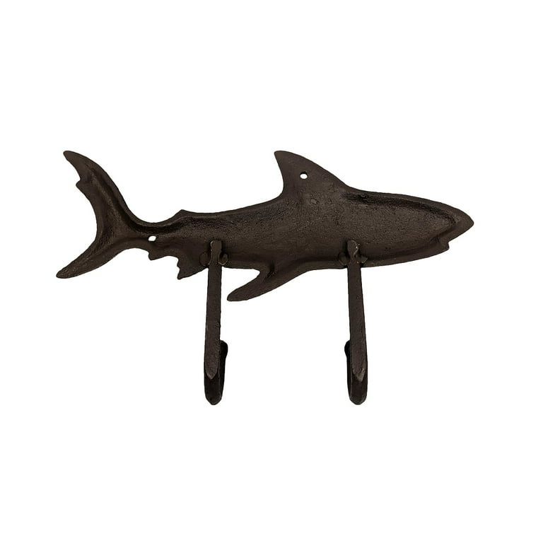 Double Shark Hooks Wall Mount Key Ring Coat Rack Bathroom Towel Hook Beach Decor Double Shark Hooks Wall Mount Key Ring Coat Rack Bathroom Towel Hook Beach Decor