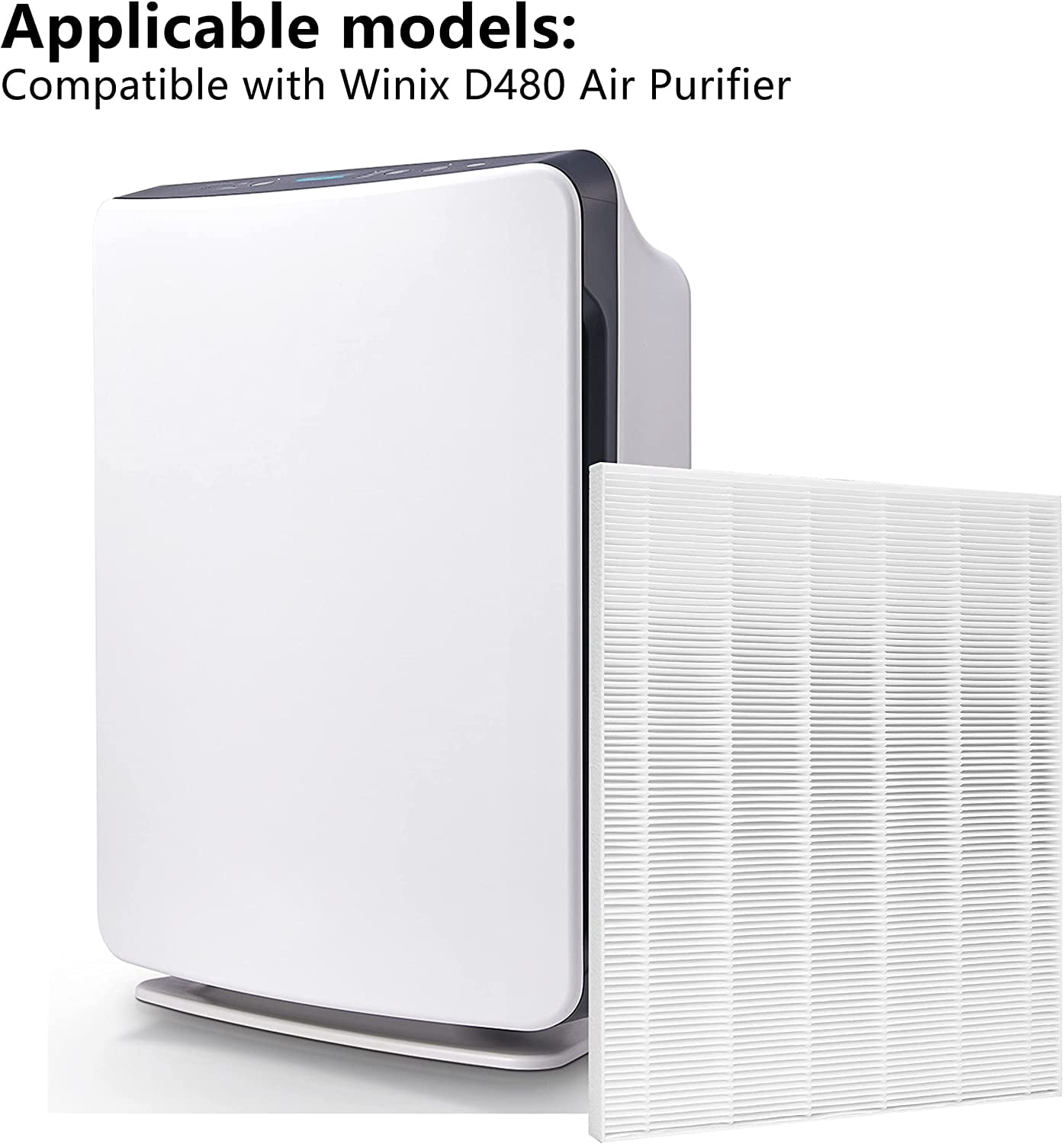 2-Pack D480 True HEPA Filter Compatible with D480 Purifier, High Efficiency Part 1712-0100-00