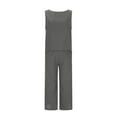 thumbnail image 4 of Fewfanhot Two Piece Sets for Women Summer Outfits Sleeveless Tank Tops and Wide Leg Pants Travel Vacation Lounge Set, 4 of 9