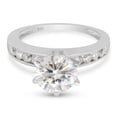 thumbnail image 3 of 1 4/5 Cttw Center 7.5MM Round Cut Lab Created Moissanite Diamond Solitaire Bridal Engagement Ring Jewelry Gift for Women in 14K White Gold Over Sterling Silver (G-H Color, VVS1 Clarity, 1.80 Cttw)-9, 3 of 8