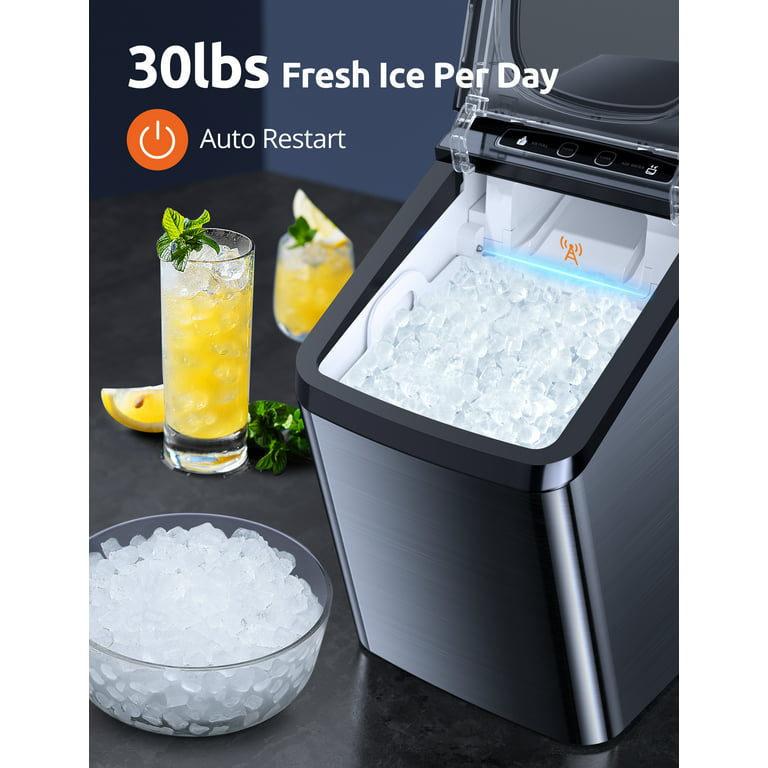 Buy ThereyeCountertop Nugget Ice Maker, Front-Loading Pebble Ice Maker  Machine, 30lbs Per Day, 2 Ways Water Refill, Self-Cleaning, Stainless Steel  Finish Ice Machine for Home Office Bar Party Online at desertcartINDIA