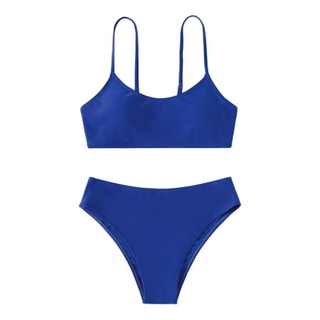 

Toddler Girl Two-Piece Swimsuit Sport High Waist Bikini Set Thin Straps Bathing Suit Size 8-14Y
