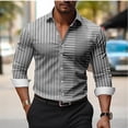 thumbnail image 1 of Camisa formal social para hombre, camisa a rayas a cuadros de color liso, camisa con botones, camisa informal de manga larga para hombre, ropa de calle para hombre, 6XL, 1 of 6