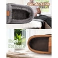 thumbnail image 4 of HomeTop Microsuede Moccasin Slippers for Men, Memory Foam Non-Slip Sole Indoor Outdoor House Shoes, 4 of 10