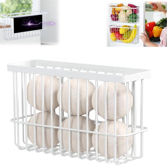 HLONK Magnetic Dryer Ball Holder Wall Mount Dryer Ball Rack for Laundry Room Organization and Storage Magnetic Lint Bin for Laundry Room Iron Dryer Ball Container for Laundry Room Storage