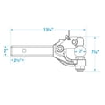 thumbnail image 2 of Seachoice 6-Ton Pintle Ball Hitch, 2 In. Ball, Trailer Towing, Black, 2 of 7