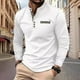 thumbnail image 1 of Blusa y camisa de manga larga con cuello alto para hombre, informal, con botones, estampada, de poliéster., 1 of 6