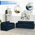 thumbnail image 4 of FamiTOP Chenille 69” Love Seat & 89” 3-Seat Sofa w/Thick Seat & Backrest Cushions, Modern Couch Set with Soft Pillows, Upholstered 3 Seat & 2 Seat Sofa w/Sturdy Frame for Office, Living Room, Blue, 4 of 7