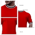thumbnail image 4 of Verano Cuello Redondo Camiseta Hombres Moda Casual Color Puro Manga Corta Top Shrt para Gimnasio Fitness, 4 of 5