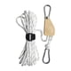 thumbnail image 1 of Tensor de cuerda de acampada portátil ajustable con sistema de poleas - Cordón reflectante de nylon-poliéster de 13 pies, diámetro de 4 mm, capacidad de 420 lb - Cables de soporte antiviento para, 1 of 1