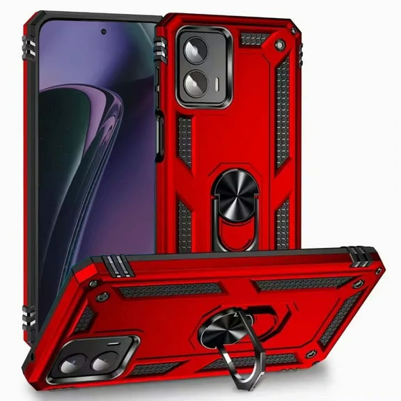 For Motorola Moto G Stylus 5G 2024 Ring Kickstand Phone Cover Case - SHRG Red