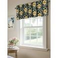 thumbnail image 4 of Black Yellow Boho Floral Valances for Windows, Rod Pocket Kitchen Valance Curtains - Soft & Washable Small Window Treatment for Living Room, Bathroom, Vintage Abstract Flower 54x18inch, 1 Panel, 4 of 9