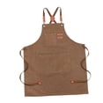 thumbnail image 2 of Abbracc Canvas Apron Kitchen Apron Adjustable Heavy Duty for Men with Large Pockets Work Brown, 2 of 9