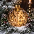 thumbnail image 5 of Lighted Christmas Ball Ornaments 2026, Lighted Angel Round - Rustic Holiday Ornament, 3D Acrylic Hanging Decorations for Xmas Tree, Mantel Wreath and Garland Accent for Winter Celebrations, 5 of 5