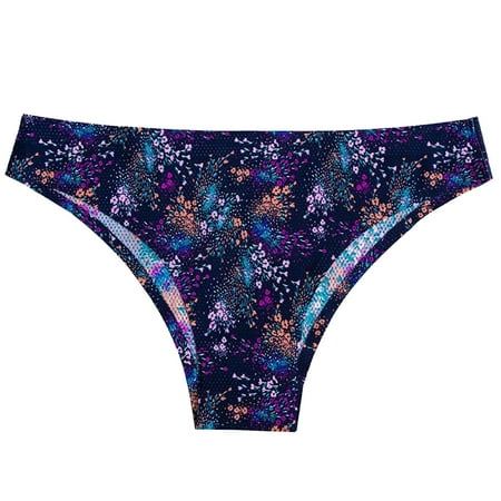 

WZHKSN Women Print Panty Dark Blue G Strings Briefs 1-Pack