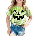 thumbnail image 5 of Futezty Kids Halloween Shirt Girls Boys Funny Spooky Tie Dye Shirts Pumpkin Face Short Sleeve Fall Tee Top 12M-13T, 5 of 5