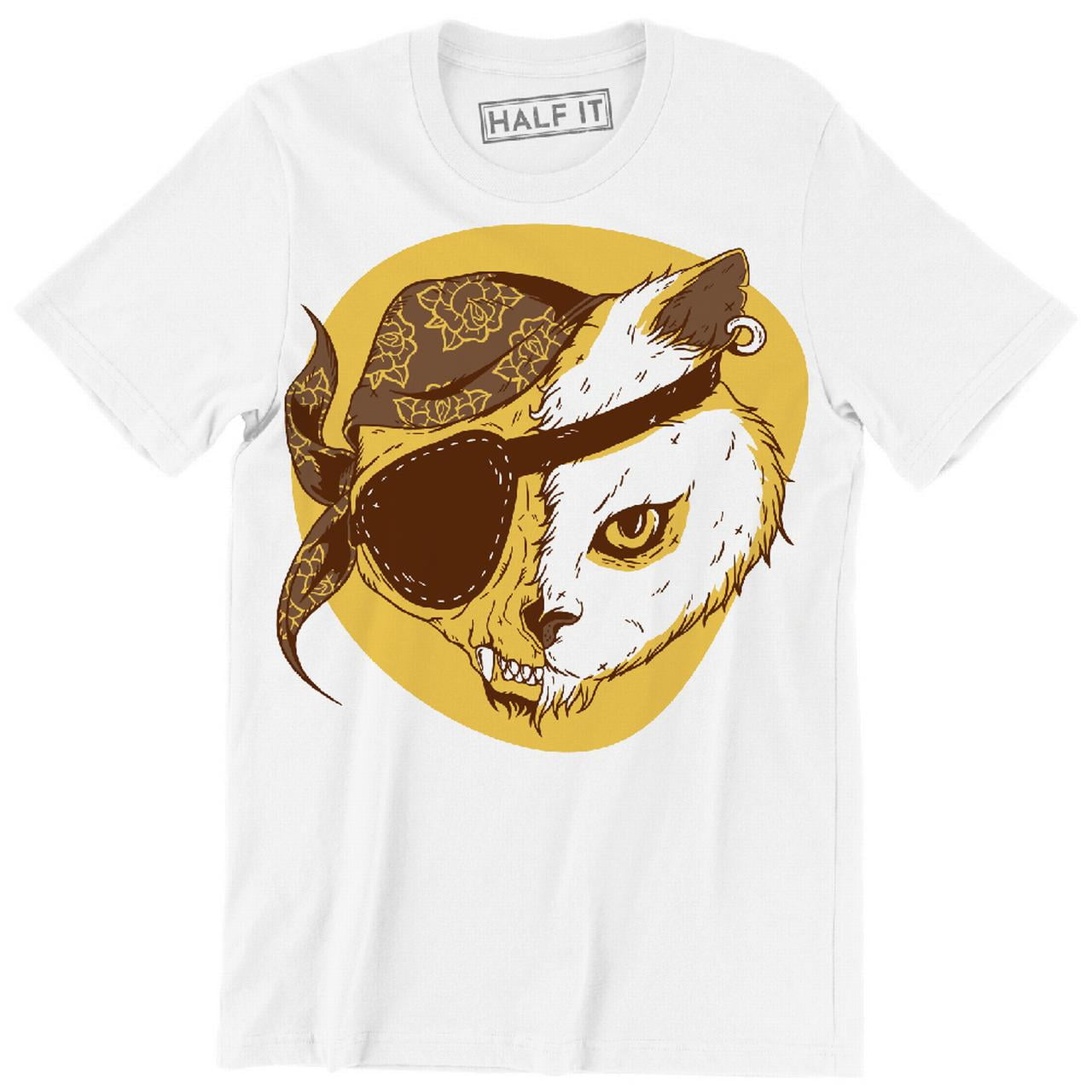 Pirate Cat Funny Two Face Animal Wearing Eye Patch Men's T-Shirt - Pirate Cat Funny Two Face Animal Wearing Eye Patch Men's T-Shirt -