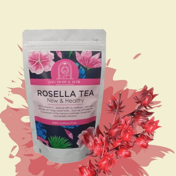 Exquisite Bali Rosella Powder Tea, 3.5oz, Herbal & Natural, Beautiful Red Color Drink for Special Events or Relaxing at Home