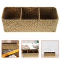 thumbnail image 2 of Desktop Organizer Box Woven Storage Basket for Cosmetic 3 Compartments, 2 of 5