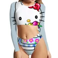 thumbnail image 1 of Hello Kitty Anime Print Sexy Slim Split Bikini Swimsuit for Women, 1 of 9