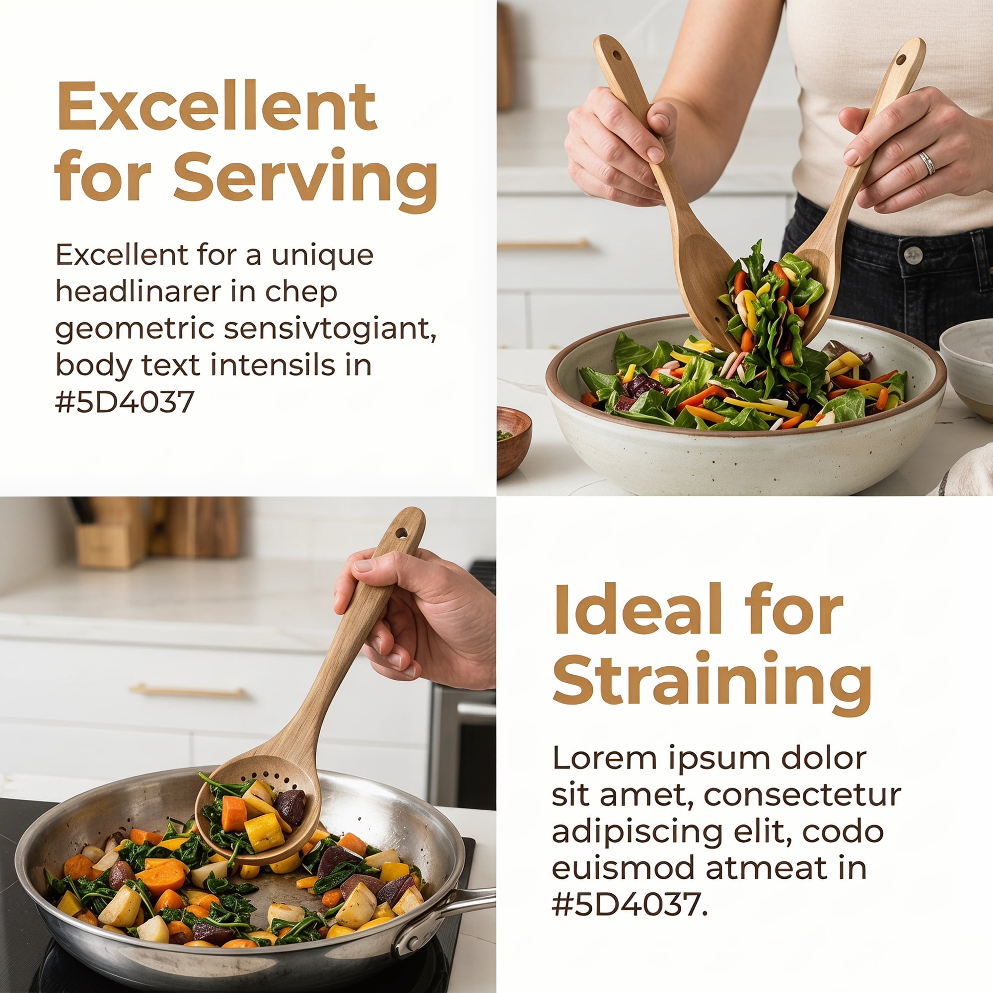 Unique Bargains 7 Pcs Useful Wood Kitchen Utensil Essential Gadgets Set Brown G