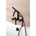 thumbnail image 2 of Kingston Brass AE8105RKX Webb Three-Handle 2-Hole Deck-Mount Clawfoot Tub Faucet with Knurled Handle and Hand Shower in Oil Rubbed Bronze, 2 of 8