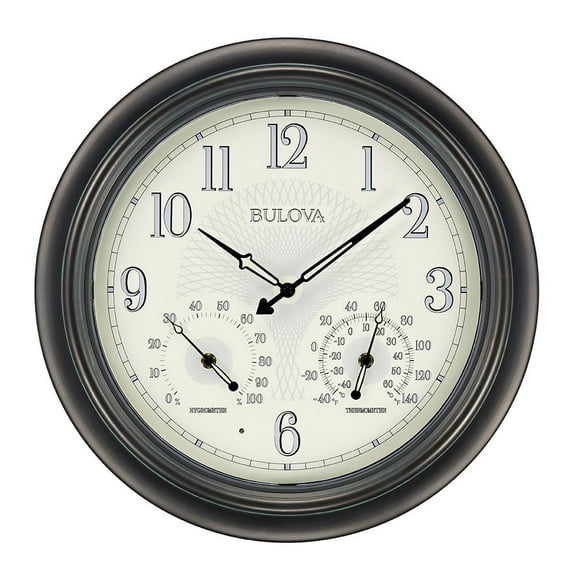 Bulova Clocks Weather Master Outdoor Thermometer and Hygrometer Wall Clock