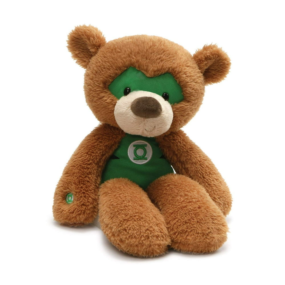DC Comics Green Lantern Fuzzy Teddy Bear Stuffed Animal Plush, Brown