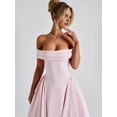 thumbnail image 6 of Women'S Off the Shoulder Cocktail Maxi Dress Sleeveless Casual A Line Elegant Flowy Formal Dresses Pink S, 6 of 9