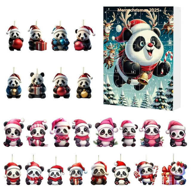 2025 Countdown Panda Surprise Mystery Set With Hanging Ornaments For Year Party And Home Large Digital Timer Wall Workout Timer Wrist Large Workout Clock Workout Clock with Seconds Visual Timers Study