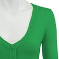 thumbnail image 2 of YEMAK Women's Cropped Bolero 3/4 Sleeve Button Down Cardigan Sweater CO129-BGR-S, 2 of 11