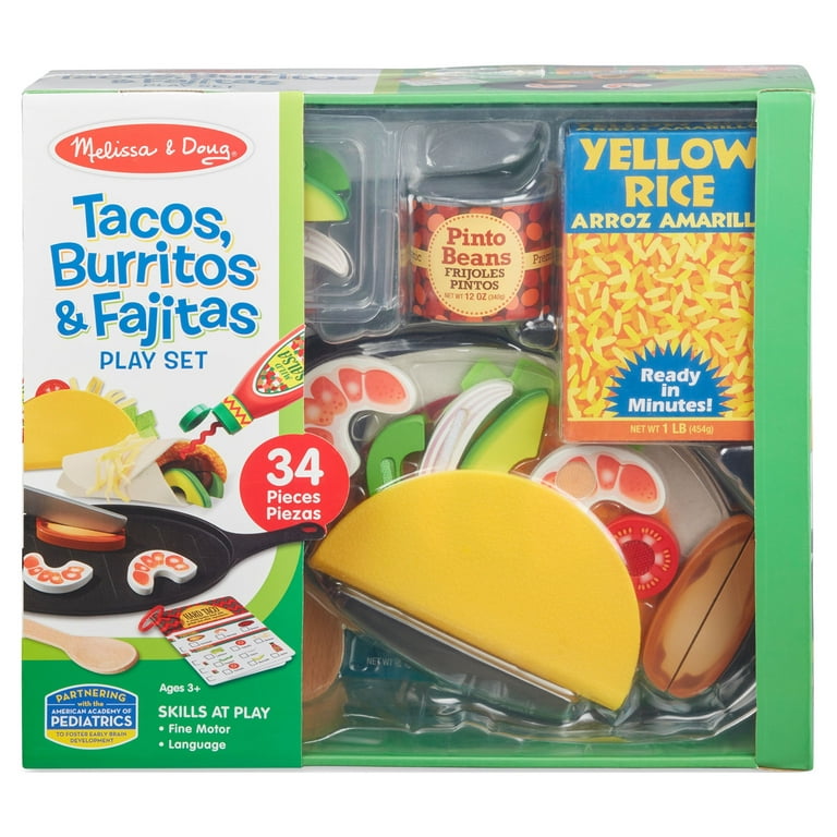 Melissa & Doug Tacos, Burritos & Fajitas Play Food Set – 34 Pieces