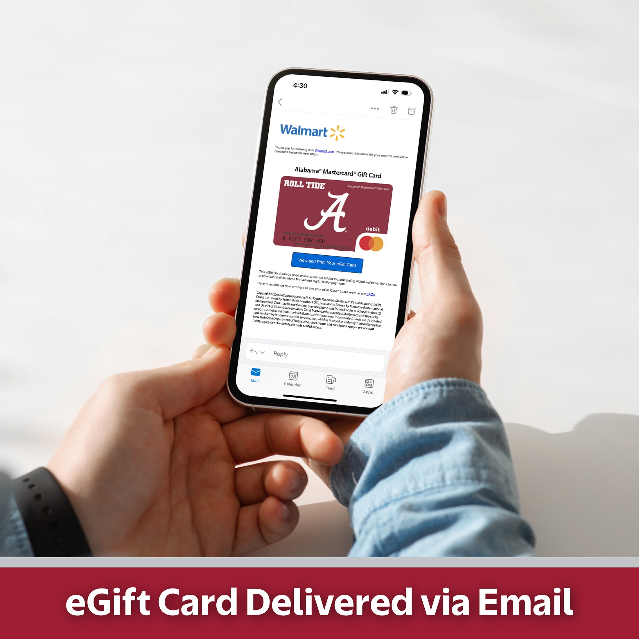 Mastercard® $20-$500 eGift Card University of Alabama (Plus $6.84 Purchase Fee) [Email Delivery]