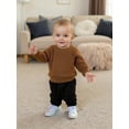 thumbnail image 6 of Gzhioc Kids Baby Girl Fall Winter Sweater 0 3 6 9 12 18 24 Months 2T 3T 4T 5T Stylish Solid Crew Neck Long Sleeve Knitted Tops, 6 of 9