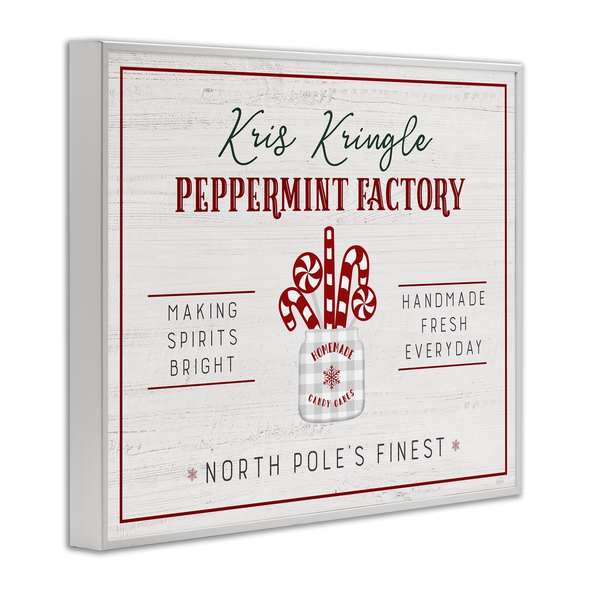 Stupell Industries Holiday Peppermint Factory Holiday Painting White Framed Art Prints Wall Art, 20 x 16