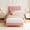 Pink, variant on Senfot Twin XL Size Boucle Bed Frame with Wave Headboard - Upholstered Platform Bed, Wood Slat Support, No Box Spring Needed, Easy Assembly, Pink