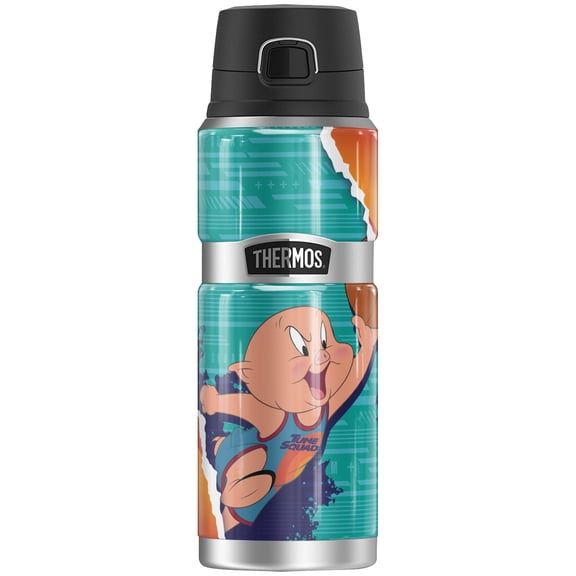 Space Jam: A New Legacy Porky Pig THERMOS STAINLESS KING Stainless Steel Drink Bottle, Vacuum insulated & Double Wall, 24oz