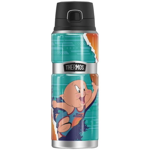 Space Jam: A New Legacy Porky Pig THERMOS STAINLESS KING Stainless Steel Drink Bottle, Vacuum insulated & Double Wall, 24oz