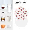 thumbnail image 6 of Lsque Hand Drawn Watermelon Pattern 4" Drink Coasters Set of 4, PVC Leather Absorbent Coasters, Table Coaster Set Decorative Coffee Cup Coasters Housewarming Gift -Round Shape, 6 of 6