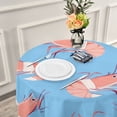 thumbnail image 6 of 60 Inch Round Tablecloth with White Lace Trim Fall Table Cover for Elegant Dining Decor Cartoon Shrimps Pattern, 6 of 8