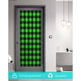thumbnail image 5 of Window Privacy Film Black Green Plaid Stained Glass Window Film Decorative Sun Block Window Cover Modern Buffalo Checked Gingham Art Window Clings Static Adhesive Sticker for Bathroom 19.6"x39.3", 5 of 7