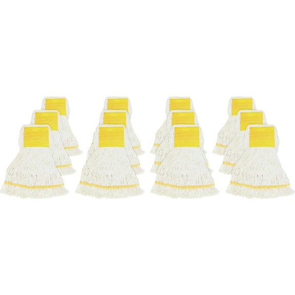 Genuine Joe Small Blend Wide Band Loop Mop 12/CT White SWH5BCT