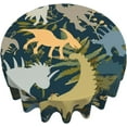 thumbnail image 6 of Dinosaur Table Cloth Round Table Cover Wrinkle Resistant Waterproof Tablecloth 60 Inch Washable for Kitchen Party Picnic Fall Decorations for Home Animal, 6 of 6