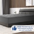 thumbnail image 7 of LBR02M Extra Thick Mattress Topper, Cooling Mattress Pad Cover with 8-21" Deep Pocket, Overfilled Down Alternative Filling, Full, Gray, 7 of 7