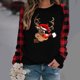 thumbnail image 1 of Puntoco Mujer Casual Sexy Moda Impresión Manga Larga Cuello Redondo Fruncido Pullover Blusa tops Puntoco Puntoco-3120, 1 of 5