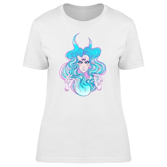 Young Colored Beautiful Witch T-Shirt Women -Image by Shutterstock, Female Large