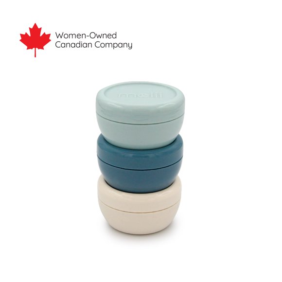 Melii Condiment Containers for Adults and Kids, 3 Pack, Earth Tones, 1.6 oz / 48 ml