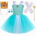 thumbnail image 2 of Disfraz de princesa Rosalina para niñas, vestido de tul con tutú verde menta, vestido de fiesta para niños, cumpleaños, Halloween, carnaval, ropa para fiesta, 2 of 5